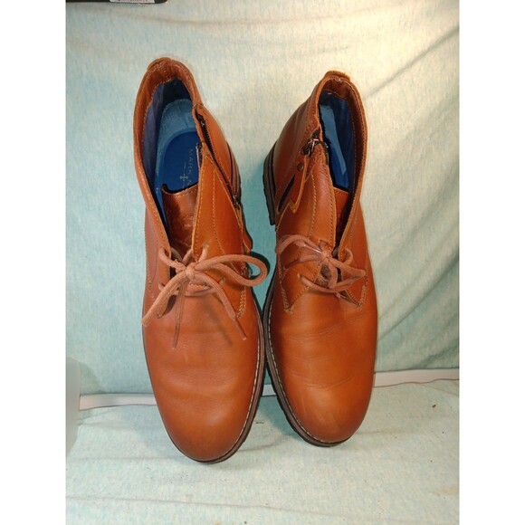 Mark Nason Tan Leather Maple Lace Zipper Boots Mens Size 9.5 - Picture 2 of 5